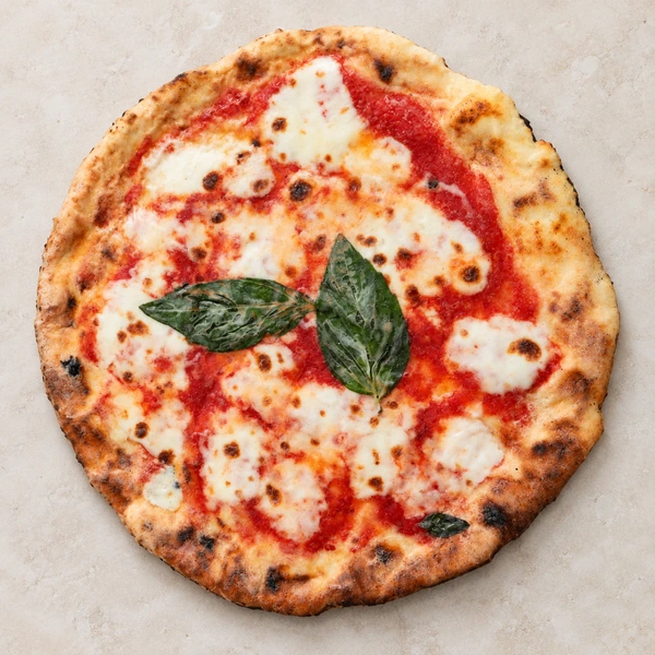 Focaris gluten-free Margherita frozen pizza with tomato sauce, mozzarella and basil